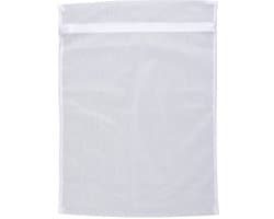 Wasnet, geschikt voor 3 kg kleding, waszak met ritssluiting voor de wasmachine, spaart fijne was, sokken & Co. bij elke wasbeurt, kookvast, van hoogwaardig polyester, 50 x 70 cm, wit
