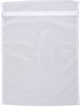 Wasnet, geschikt voor 3 kg kleding, waszak met ritssluiting voor de wasmachine, spaart fijne was, sokken & Co. bij elke wasbeurt, kookvast, van hoogwaardig polyester, 50 x 70 cm, wit — thumbnail 1