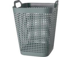 Storage Solutions Wasmand - groen - 48 liter - 40 x 51 cm - kunststof - wasbox - mand voor wasgoed - badkamer