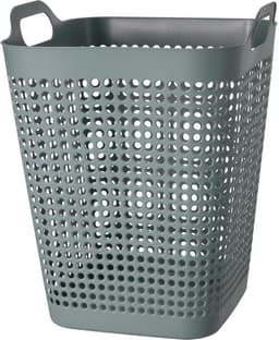 Storage Solutions Wasmand - groen - 48 liter - 40 x 51 cm - kunststof - wasbox - mand voor wasgoed - badkamer — thumbnail 1