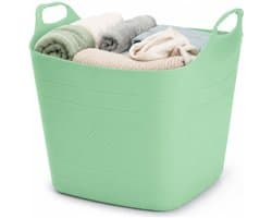 Excellent Houseware Flexibele emmer - groen - 15 liter - kunststof - vierkant - 30 x 29 cm