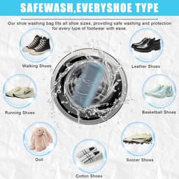 Dailygoods - 2 waszakken voor schoenen en waszak, schoenenzak met ritssluiting, microvezel, schoenbescherming, wasnet voor wasgoed, kleding, ondergoed — thumbnail 4