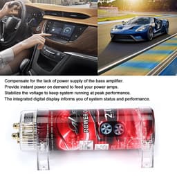 Dailygoods - Rode LED automatische uitschakeling - Audio Power Capacitor - 2.0 Capaciteit - Condensator voor auto - Geschikt voor systemen tot 2000W — thumbnail 3
