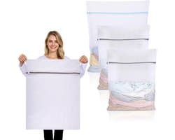 3 stuks wasnet, groot, herbruikbaar, wasnet voor wasmachine, grote waszak, wasmachine met ritssluiting, voor overhemden, truien, mantels, broeken (XL 50 x 60 cm, XXL 60 x 80 cm, XXXL 90 x 110