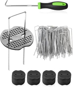 Omgoods - Set van 80 U-vormige Grondpinnen met Wasters voor Tuinbevestiging — thumbnail 1