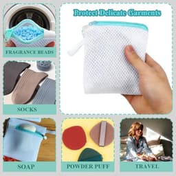 6 stuks kleine waszak, mini anti-klevende opbergtas dikke mesh ritssluiting herbruikbaar voor bescherming van delicate - ShopVlot — thumbnail 4