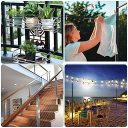 SnelShoppen - 15 m RVS Kabel 2 mm met Aluminium Sleeves, Kabelklemmen en M2 Kabel, Geïsoleerd voor Klimhulp, Waslijn, Klimplant Rope, Buiten, Tuin — thumbnail 4
