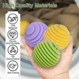 SnelShoppen - 6 Stuks Wasballen voor Wasmachine en Droger - Herbruikbare Rubber Wasballen - Tumble Dryer Balls - 5.5cm - Zacht en Duurzaam Materiaal — thumbnail 3