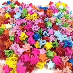 SnelShoppen - 50 Stuks Mini Haar Klemmen voor Meisjes en Vrouwen Kleurrijke Ster Schattige Kleine Haar Clips voor Feest, Dagelijks Gebruik, Plastic en — thumbnail 5