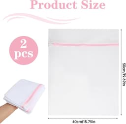 SnelShoppen - Set van 2 Wasnetten voor Wasmachine, Premium Waszak, 40 x 50 cm, Wasnet met Verborgen Rits, Bescherming Tegen Deformatie en Kreuken, Was — thumbnail 3