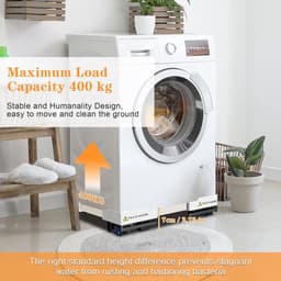 Wasmachine Onderstel - Verrijdbaar Onderstel - Apparaten Verplaatsen - Verstelbare Afmetingen - 42-69 cm - Zwart — thumbnail 3
