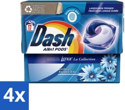 4 x Dash - Lenor Collectie - Wasmiddel Capsules - All-in-1 Pods - Witte en Gekleurde Was - Zeebries - 17 Wasbeurten - Wasmiddel Capsules - Waspoeder - Lenor - Zeebries - Wasverzachter — thumbnail 1