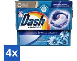 4 x Dash - Lenor Collectie - Wasmiddel Capsules - All-in-1 Pods - Witte en Gekleurde Was - Zeebries - 17 Wasbeurten - Wasmiddel Capsules - Waspoeder - Lenor - Zeebries - Wasverzachter