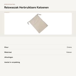 Reiswaszak Katoen - Opbergtas voor Vuile Kleren - Multifunctioneel - Lichtgewicht - Duurzaam - Zacht en Huidvriendelijk (30 * 40cm) - Waszak — thumbnail 3