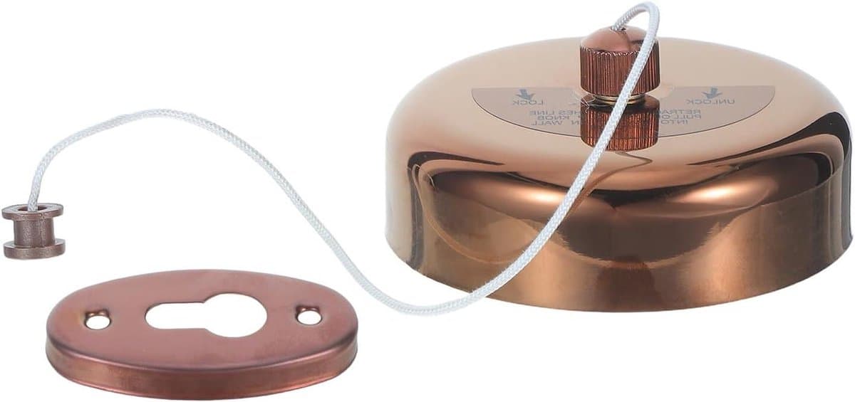 Uitschuifbare Waslijn - Drooglijn Wandmontage - Was Drogen Binnen - Roestvrij Staal - 9.5 Centimeter - Roségoud — afbeelding 1