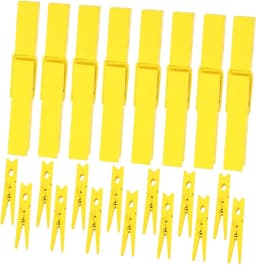 Houten Wasknijpers - Kledingklemmen Pin - Kleding Drogen - Duurzaam Hardhout Metaal - 7.5 cm - Niet gespecificeerd — thumbnail 1