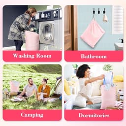 Extra grote waszak 50x70cm voor vuile kleding, nylon opbergzak voor camping, caravan en studentenhuis — thumbnail 4