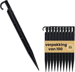 Grondanker - Zwart - 15 cm x 1,6 cm - Kunststof Bevestigingspen voor Druppelirrigatie - Set van 50 stuks — thumbnail 4