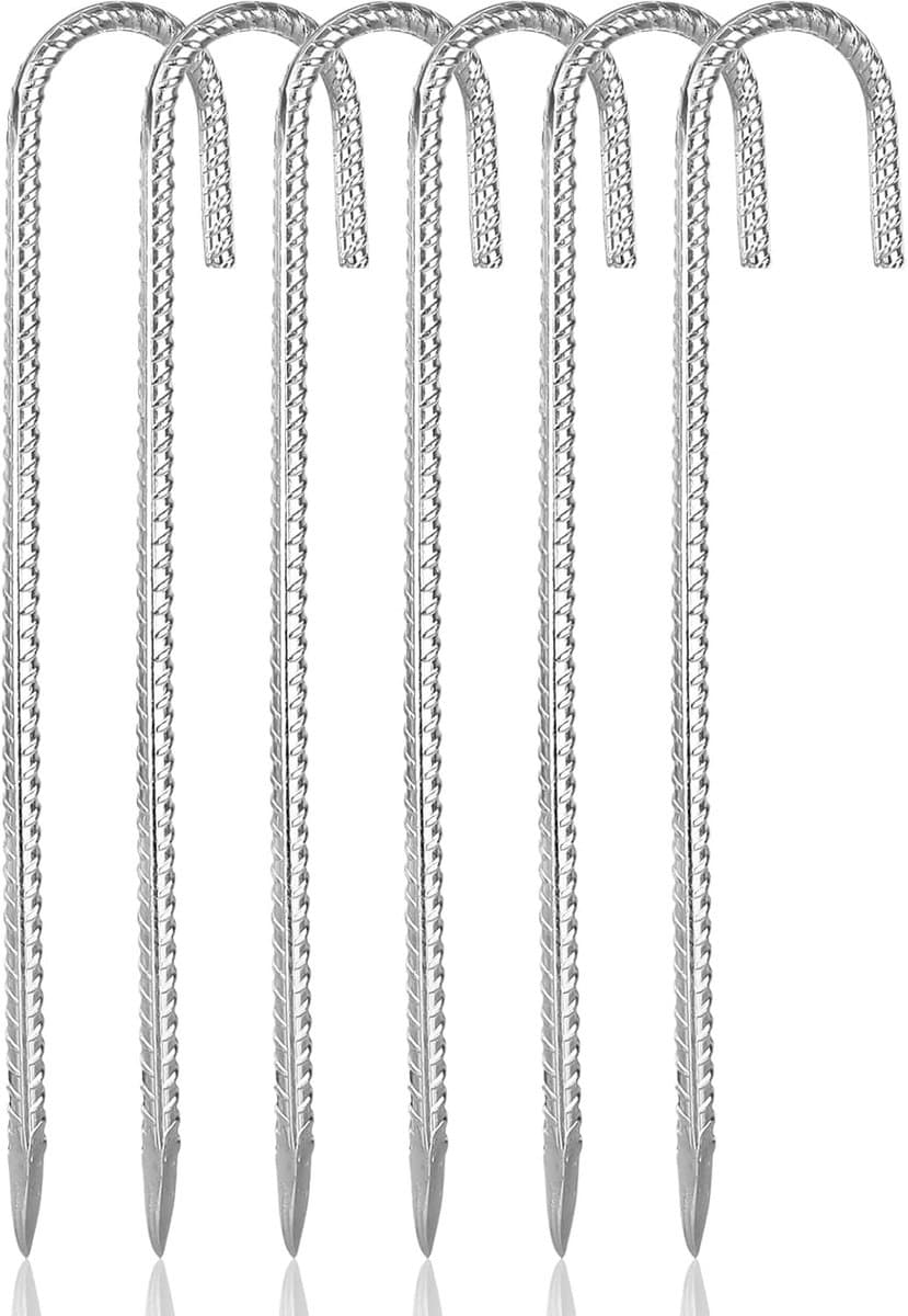 Grondanker - Zilver - 30,5 cm - Massief Stalen Haringen voor Tent en Camping — afbeelding 1