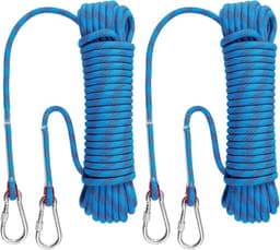 20M Heavy Duty Clothesline Rope with Hooks, 10mm Steel Core Polyester Outdoor Clothing Drying Rope for Garden - ShopVlot — thumbnail 1