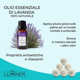 SnelShoppen - 6 LUMINER® Wol Droogballen met Lavendel Geur - Natuurlijke Wasverzachter, Snellere Droogtijd, 100% Wol, Energiebesparend, Perfect voor W — thumbnail 4