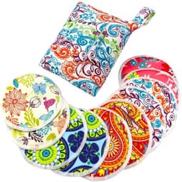 PINOWU Voedingspads - 10 wasbare pads + natte tas + waszak, borstvoeding tepelkussentjes (groot 11,9 cm) — thumbnail 1