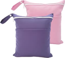 2-Pack Waterdichte Herbruikbare Reiswaszakken met Rits en Handvat voor Zwemkleding, Strandhanddoeken en Luiers - Ideaal voor Sport en Reizen — thumbnail 1
