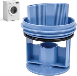 Wasmachine pluizenzeef filter geschikt voor Bosch, Siemens - aftapplug met afdichting - pluizenfilter - pluizenzeef - Blauw — thumbnail 1