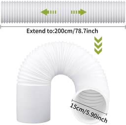 Dailygoods- Afvoerslang 150 mm - Flexibele Ventilatieslang - Airco/Afzuigslang - Droger/Wasdroger - Lichtgewicht/Duurzaam - Robuuste Constructie — thumbnail 5