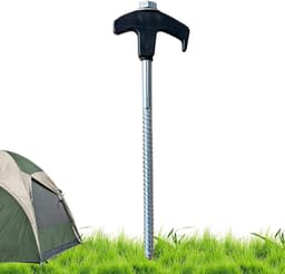 Grondanker - Tentharingen Schroef - Stabiele Verankering - Oplichtend Materiaal - 20 cm - Zwart — thumbnail 1