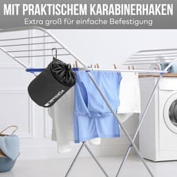 Wasknijperzak - Klemmenhouder - Wassen Ophangen - Met Ophanghaak - Tot 250 Klemmen - Donkergrijs — thumbnail 5