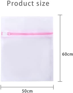 Dailygoods- Wasnetten 3 Stuks - Fijnmazige Waszak - Herbruikbare Netwaszak - Ritssluiting - 50 cm x 60 cm - Beschermt Kleding tegen Schade — thumbnail 2