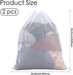Dailygoods - 2 Stuks Mesh Wasmachine Tassen met Trekkoord voor Delicate Kleding — thumbnail 2