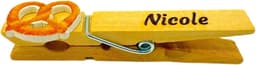 Wasknijpers met Gravure - Feestelijke Clips - Decoratief Gebruik - Gepersonaliseerde Tekst - 18 Stuks - Bruin — thumbnail 5