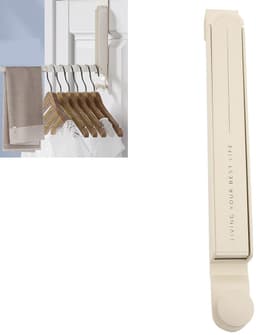 Dailygoods- Droogrek - Over de Deurhanger - Intrekbare Stang - Opvouwbaar - Draagbaar - Aluminiumlegering — thumbnail 4