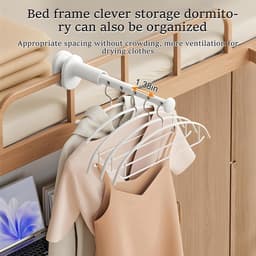 Dailygoods- Reis-droogrek Draagbaar - Inklapbaar - Verstelbaar - Geschikt voor 7 Kledingstukken - Zonder Boren - Eenvoudige Installatie - Kledingrek — thumbnail 5