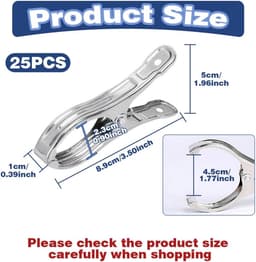 SnelShoppen - 25 Stuks RVS Kledingknijpers, Handige Strandhanddoek Klemmen, Lichtgewicht Clips voor Badhanddoeken, Kleding, Sokken, Perfect voor Thuis — thumbnail 4