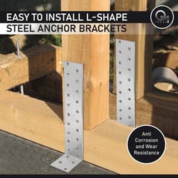 SnelShoppen - 5 x Platte Ankers (200x40x40 mm) Hoekverbinding van Gegalvaniseerd Staal, Corrosiebestendig, 24 Gaten, Voor Constructie en Verbouwing — thumbnail 3