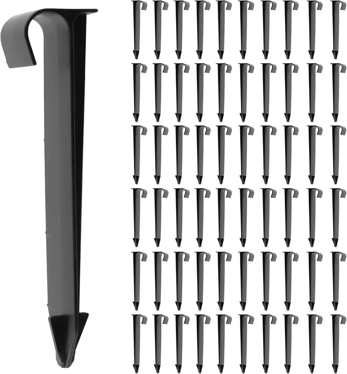 SnelShoppen - 60 Stuks Zwarte Plastic Grondankers 11.2cm - Tuin- en Irrigatiebeugels voor Tuinen, Gazons, Straatranden en Planten — afbeelding 1