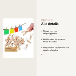 Houten Wasknijpers Groot - 20 Stuks - Stevig - Mini Clips - Decoratie - Licht en Duurzaam - Afmetingen 3,80 x 2,00 x 1,80 cm — thumbnail 4