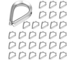 draadkabelkousen 4 mm - 304 roestvrij staal - 30 stuks - voor staalkabel en waslijn - ShopVlot