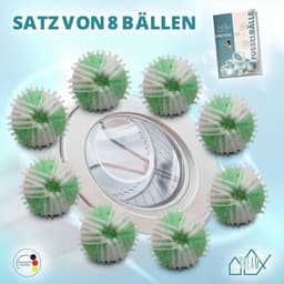 SnelShoppen - 8 Stuks Lint Ballen voor Wasmachine, Dierenhaar Verwijdering, Wasborstel, Pluche Ballen, Dierenhaar Vanger, Hondenhaar Wasmachine, 3.5 c — thumbnail 2