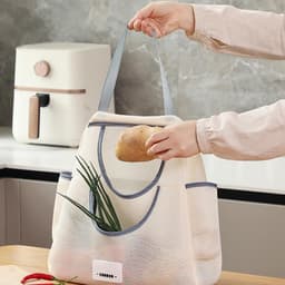 Herbruikbare Net Tassen - Opbergnetten Keuken - Fruit en Groente Opslag - Verbeterd Ademend Vermogen — thumbnail 2