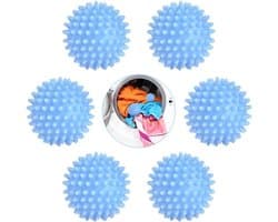 Wasmachine Droger Bal, 6 Pack Wasmachine Wasbal Herbruikbare Wasserij Ballen Drogere Ballen Wasdrogerballen Tijdbesparende Schoonmaakaccessoires Wasdroger Schoon Verzachten Kleding Blauw
