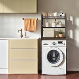 Omgoods - Wasmachine Rek - Toilet Rack met 3 Schappen voor Badkamer en Wasruimte — thumbnail 3