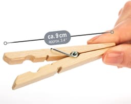 Thijox - 80x XL Houten Wasknijpers - Duurzame Berken Houten Haringen - Onbehandeld, 9 cm - Perfect voor Kleding, Handwerk, Tuin en Camping — thumbnail 2