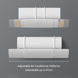 SnelShoppen - Universele Airconditioning Winddeflector Voor Thuis En Kantoor - Verstelbaar Plastic Deflector Met 3 Kunststof Platen En 2 Houders - Uit — thumbnail 5