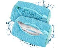 Schoenwaszak voor de Wasmachine - 2 Stuks - Anti-Deformatie, Rits en Mesh voor Sneakers en Sportschoenen