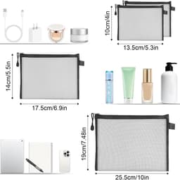 Mesh Zakken Set - Zwart - 4 Stuks - Transparant en Ademend - Voor Cosmetica en Reisbenodigdheden — thumbnail 5