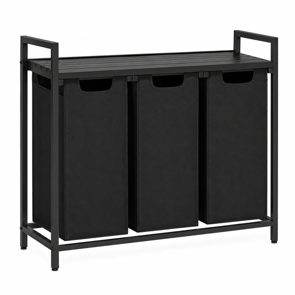 Begryf - Wasmand - metaal/stof - 3 vakken - 114 liter - 92,5 x 33 x 71 cm — afbeelding 1